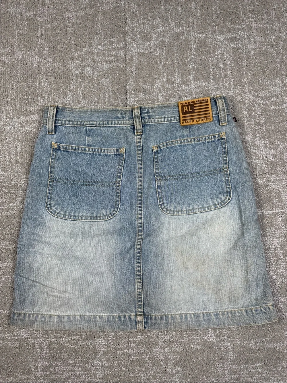 Vintage Y2K Polo Ralph Lauren Jean Co Mini Denim Skirt Women Size 12